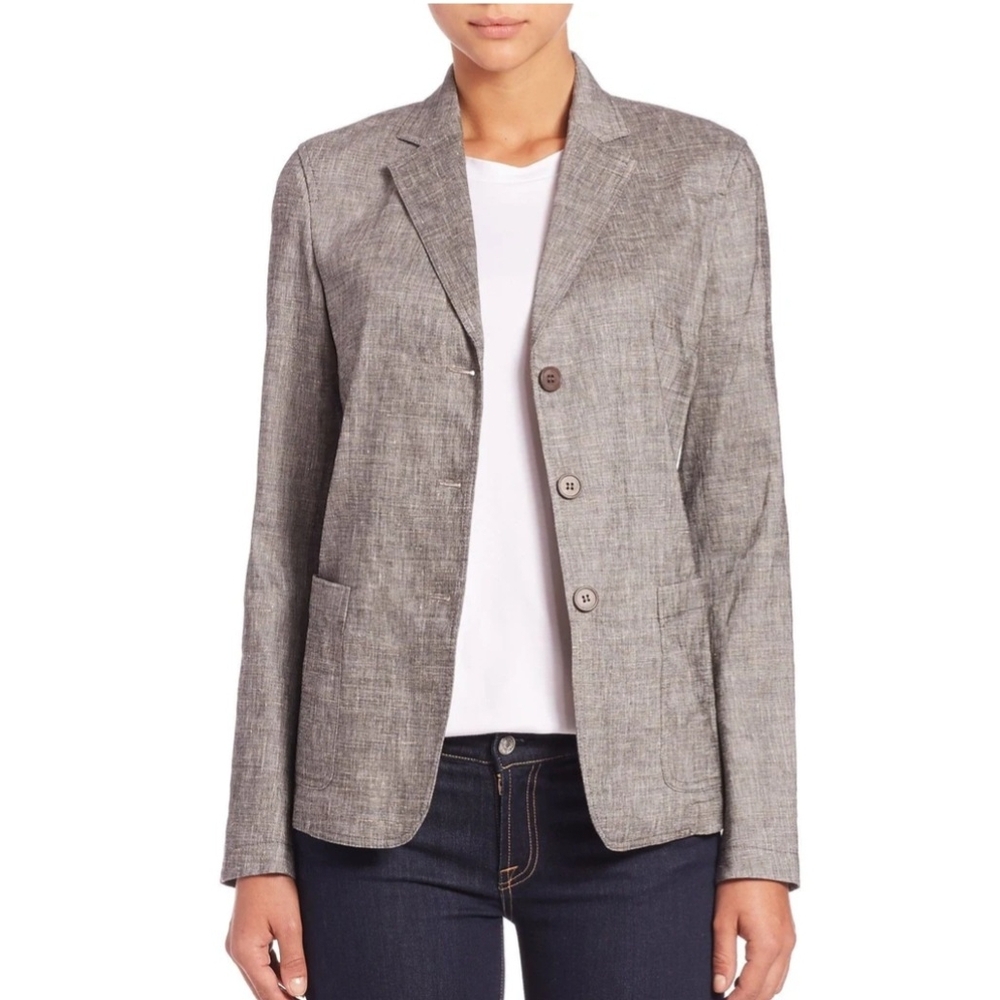 Theory Minou T Linen Blazer with Notched Lapels Size 8 EUC - Picture 2 of 8